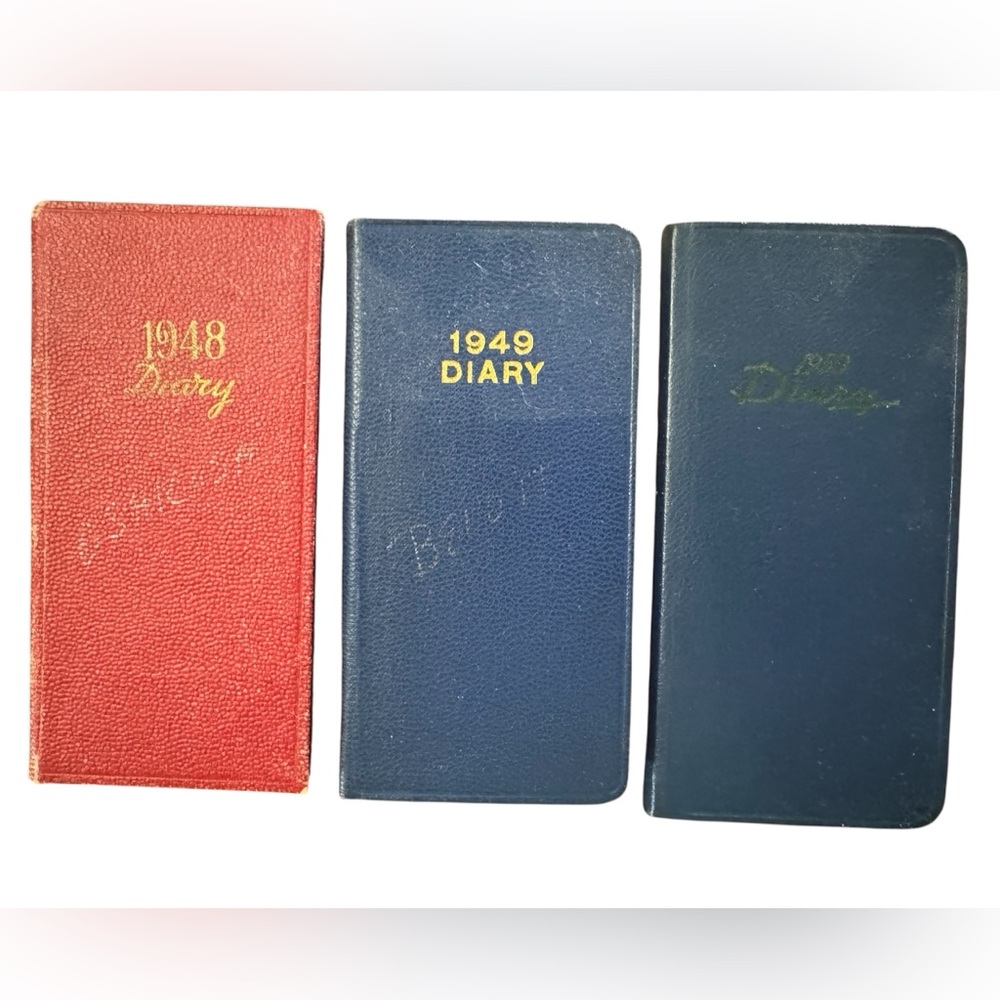3 Vintage Diaries 1948,49,50 Nazarene Pastor~Beloit & Oshkosh Wisconsin + Pic!